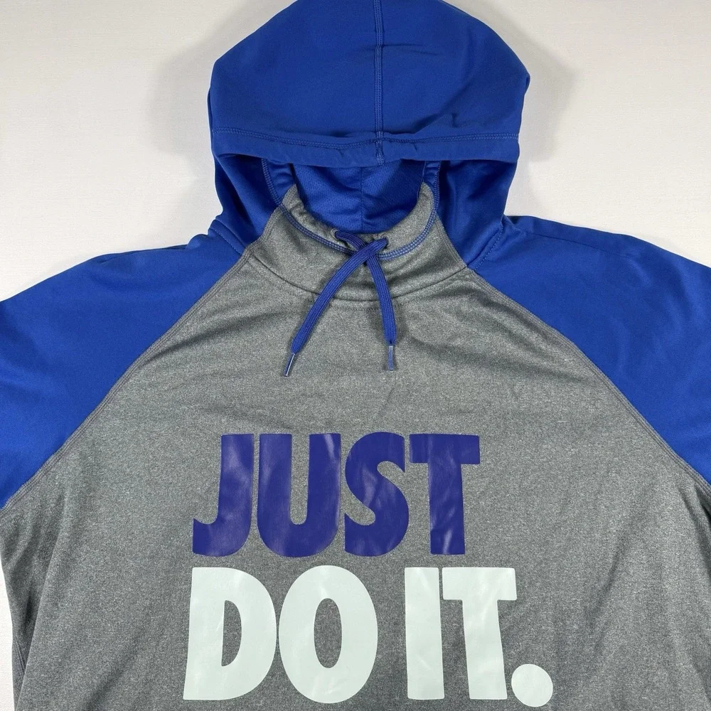 Nike Hoodie Sweatshirt‎ Mens Size XL JUST DO IT Sweatshirt With Thumbholes